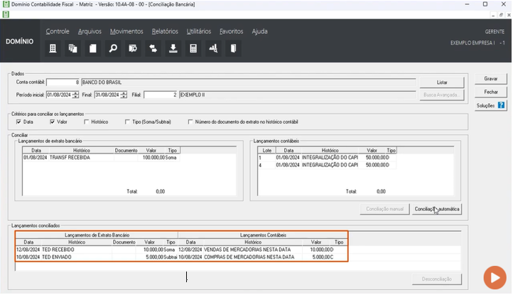 Conciliação automática